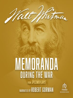 cover image of Memoranda During the War